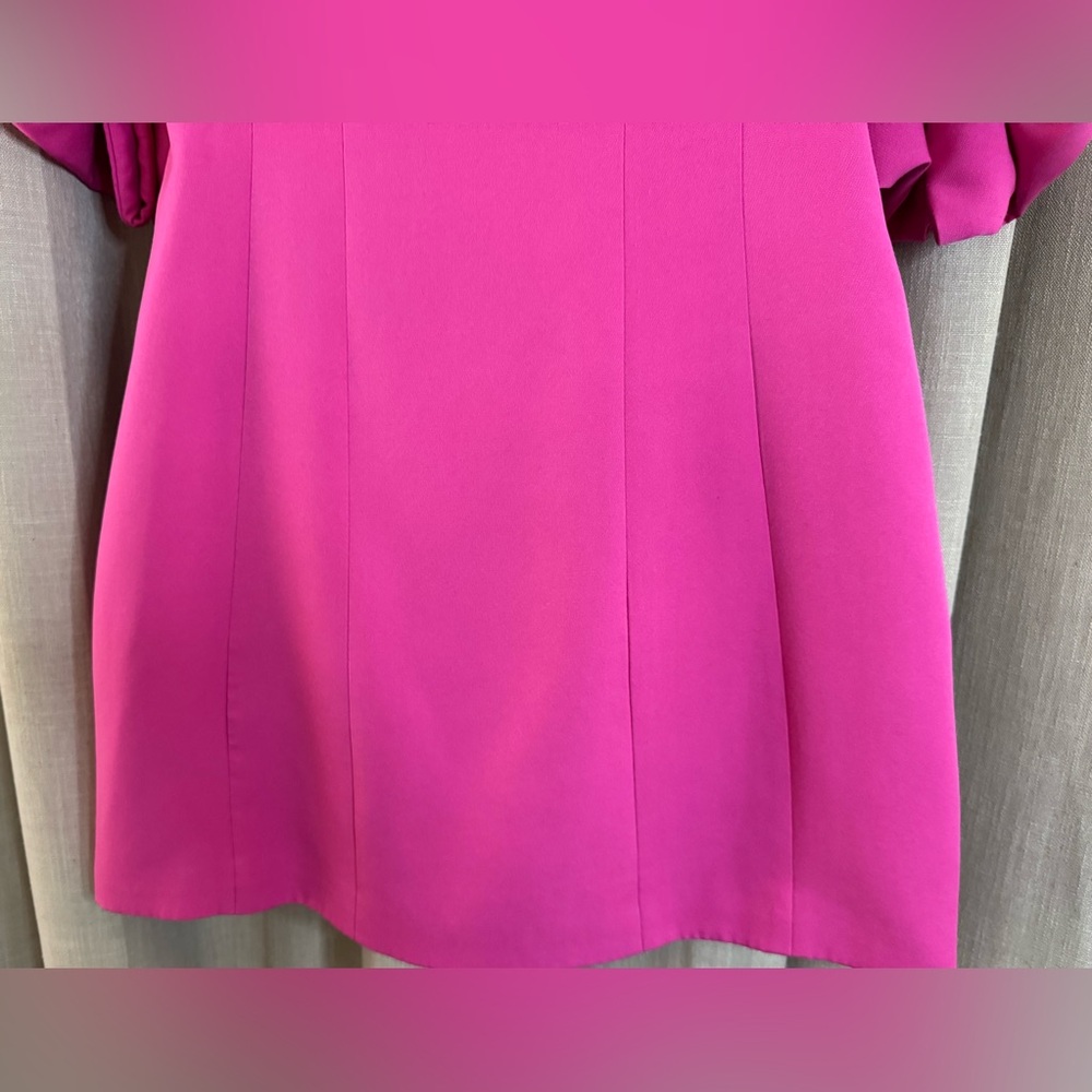 TOCCIN Off the Shoulder, Bow Sleeve Mini Dress in Pink, Size 6 - Picture 7 of 12